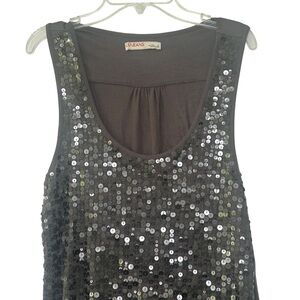 Liu Jo Jeans sequin tank top S olive green brown holiday festive sleeveless